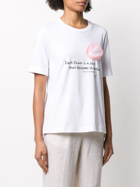 Camiseta flores adornos